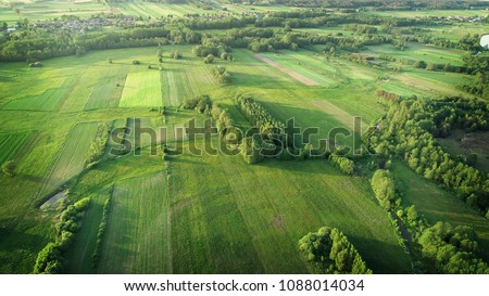 Similar – Image, Stock Photo Drone looking down on a traffic jam on the highway from above
