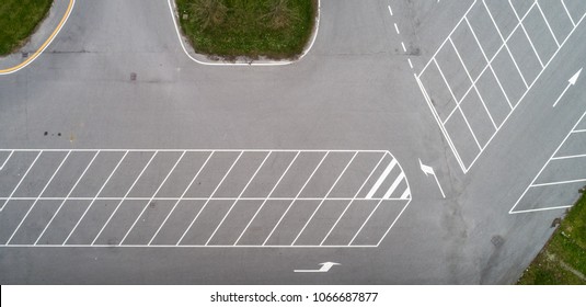 Aerial Shot Of An Empty Parking Lot