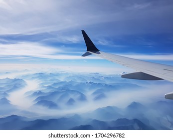 Aerial Shot Of Glacier National Park, Montana From A Plane