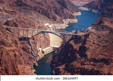 Aerial Shot Of The Hoover Dam In Arizona