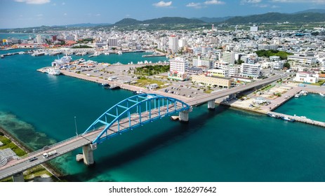 Aerial shot of Ishigaki City(Ishigaki Okinawa JAPAN)