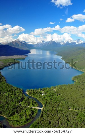 Aerial Shot of Lake McDonald, Glacier National Park