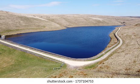 Aerial Shot Of Lake Saddleworth Moor