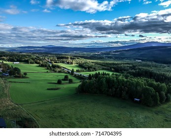 Aerial Shot Of The Landscape In Åre, Sweden, One Of The Biggest Ski Areas In The Country