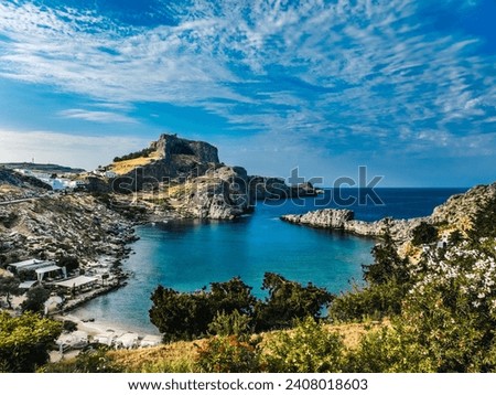Aerial Shot of Lindos in Rhodes island in Greece