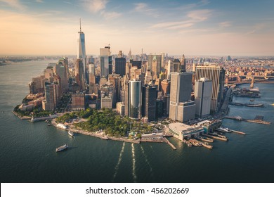 Aerial shot of Lower Manhattan
