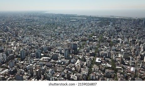 Aerial shot made with drone of the city of Buenos Aires