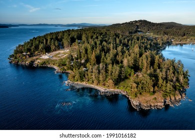 An Aerial Shot Of Moses Point, North Saanich, Vancouver Island, BC Canada