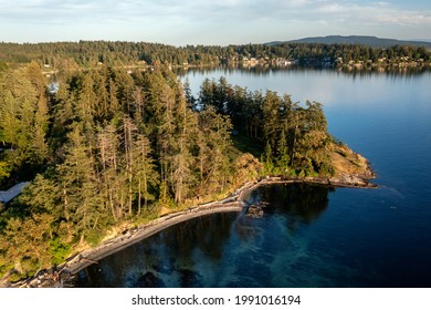 An Aerial Shot Of Moses Point, North Saanich, Vancouver Island, BC Canada