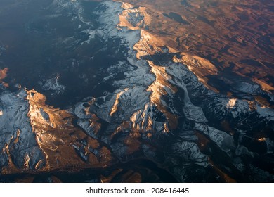 Aerial Shot Of A Mountain Chain In Spain