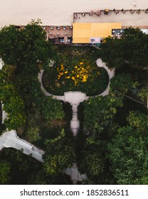 Aerial Shot Of Oak Street Beach In Chicago