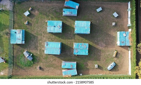 An Aerial Shot Of A Paintball Field