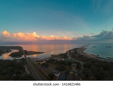 Aerial Shot Of Pensacola Bay