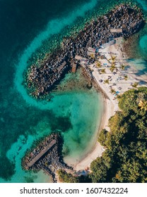 Aerial Shot Of Pointe Du Bout Beach In Martinique Island, French West Indies