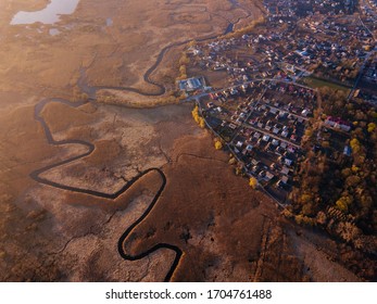 Aerial Shot - The River Seret In West Part Of Ukraine