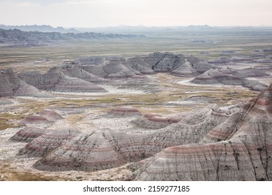 An Aerial Shot Of Rocks In Badlands National Park, South Dakota, USA