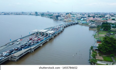 Aerial Shot Of Rush Hour Traffic Jam In Lagos Nigeria