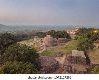 Aerial Shot Of The Sanchi Stupa