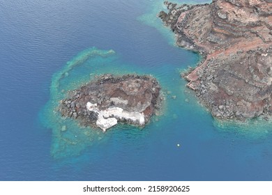 Aerial Shot Small Island Sea