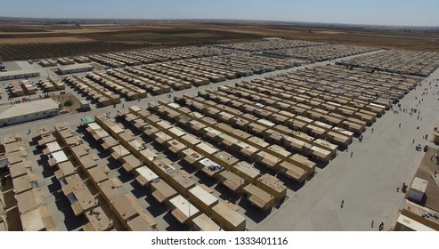 Aerial Shot Of Syrian Refugees Camp In Kilis,Turkey 29.05.2018