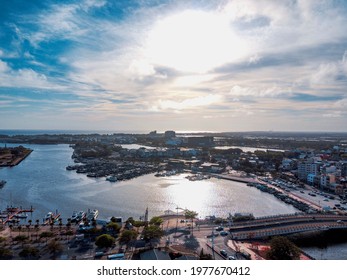 Aerial Shot Of Tainan Anping Fishing Port