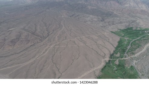 Aerial Shot Tianshan Alluvial Fan