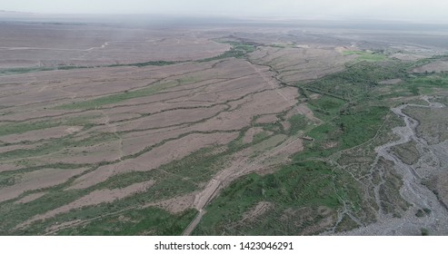 Aerial Shot Tianshan Alluvial Fan