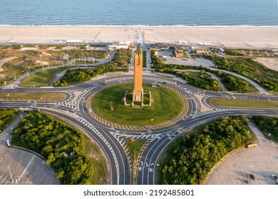 Aerial Shot Of Water Tower At Jones Beach