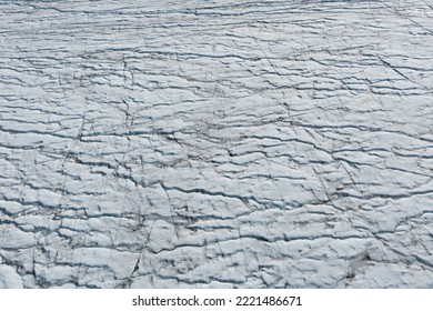 Aerial Shot Of White Surface Of Arctic Glacier In Svalbard