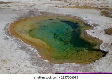 An Aerial Shot Of Yellowstone Geyser