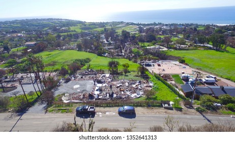 Aerial Shots Of Malibu Fire Effect