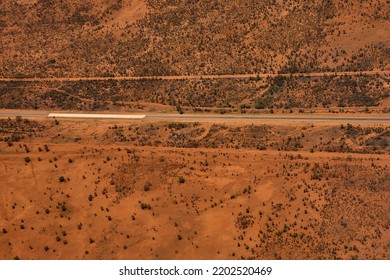 Aerial Shots Over The Australian Outback And Its Red Structures Of The Continent
