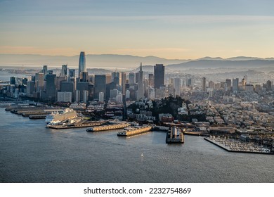 Aerial shots over San Francisco, California 