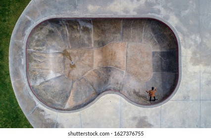 Aerial Skatepark Pool In Ericeira, Portugal