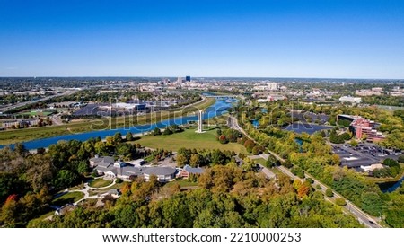 Aerial Sky view Of Dayton Ohio