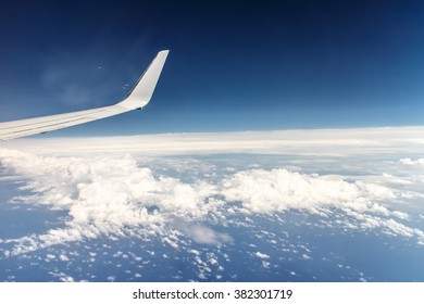 Aerial Sky View Wing Plane At Picture