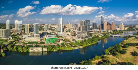 Aerial Skyline Shot Of Austin, Texas