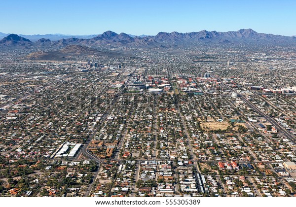 Aerial Skyline Tucson Arizona Viewed East Stock Photo (Edit Now) 555305389