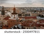 aerial skyline with a view of old town and 