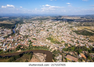 Aerial of the small town of Brumadinho, Minas Gerais, Brazil.