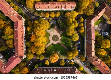 Aerial: The Square Of Chopin In Kaliningrad In Autumn