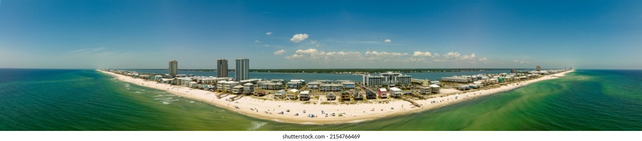 Aerial stitched panorama Gulf Shores Alabama - Shutterstock ID 2154766469