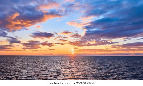 Aerial Sunset Over Lake Michigan Golden Hour Tranquility - Powered by Shutterstock