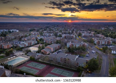 Aerial of Sunset in Plainsboro New Jersey
