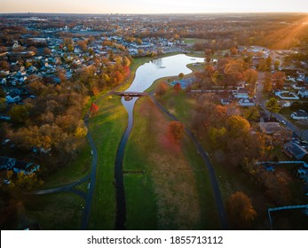 Aerial Sunset of Spring Lake Park South Plainfield NJ