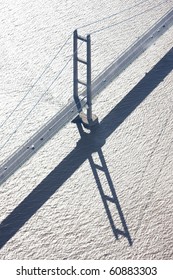 Aerial of a suspension bridge