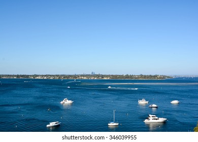 Aerial of Swan River with Perth CBD in the background, Western Australia - Shutterstock ID 346039955