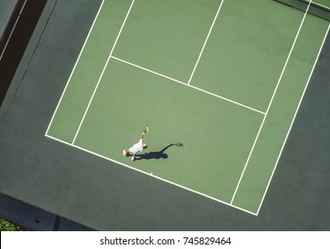 Aerial Of Tennis Court Washington, USA