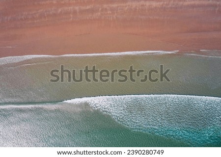 Similar – Aerial View From Flying Drone Of People Crowd Relaxing On Algarve Beach In Portugal