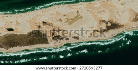Aerial Top Down View of Sable Island Sandbar in North Atlantic